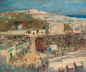 Le Drapeau Maure, hissé sur la Légation Allemande, Tanger - John Lavery