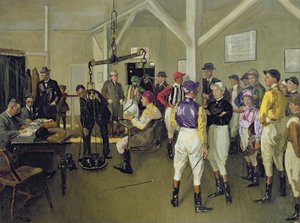 La salle de pesée, Hurst Park - John Lavery
