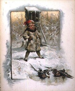Jack Frost : Petit garçon regardant les canards sur la glace - John Lawson