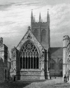 Chapelle du Merton College, depuis la cour, Oxford, 1834