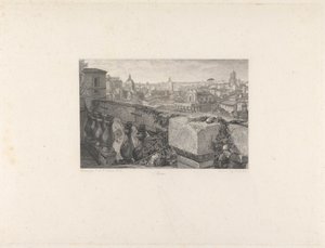 Rome, depuis les jardins Farnese - John Le Keux