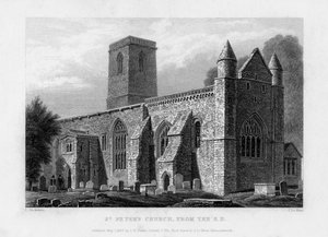 Église Saint-Pierre, vue du sud-est, Oxford, 1833 - John Le Keux