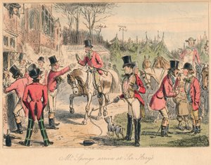 M. Sponge arrive chez Sir Arry - John Leech, Hablot Knight Browne