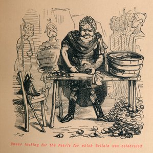 César cherchant les perles pour lesquelles la Grande-Bretagne était célèbre, vers 1860 - John Leech