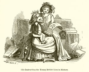 Clio instruisant le jeune lion britannique en histoire