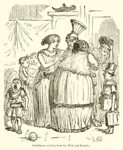 Coriolanus quittant sa femme et sa famille