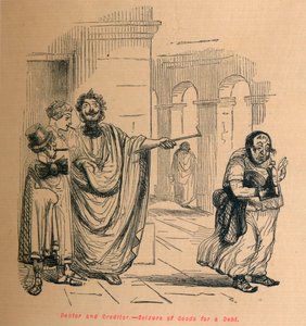 Débiteur et créancier - Saisie de biens pour une dette, 1852 - John Leech