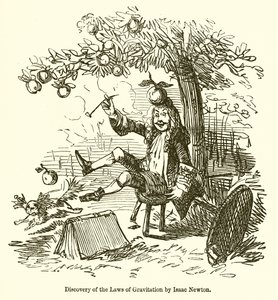 Découverte des lois de la gravitation par Isaac Newton - John Leech