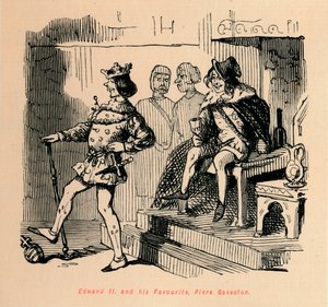 Édouard II et son favori, Piers Gaveston, vers 1860 - John Leech