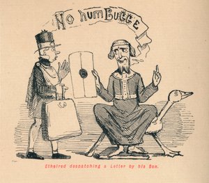 Ethelred envoyant une lettre par son fils, c1860 - John Leech