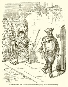 Hannibal conduit les ambassadeurs dans une marche fatigante autour de Carthage