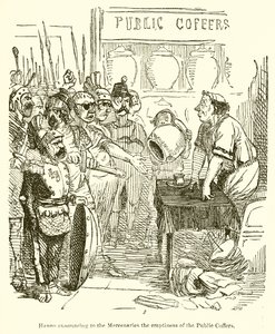 Hanno annonçant aux mercenaires la vacuité des coffres publics - John Leech