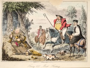 Henri VIII chassant des moines, de The Comic History of England, pub. 1864 - John Leech