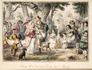 Henri VIII et sa reine en promenade, de The Comic History of England, pub. 1864