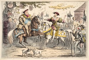 Henri VIII rencontrant François Ier, de The Comic History of England, pub. 1864 - John Leech