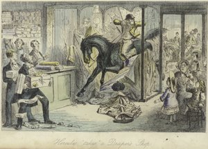 Hercule prend une boutique de drapier - John Leech