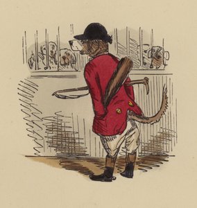 Chien habillé en chasseur