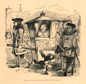 La reine Anne allant ouvrir le Parlement - John Leech