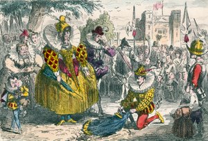 La reine Élisabeth et Sir Walter Raleigh - John Leech