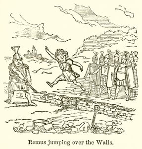Rémus sautant par-dessus les murs