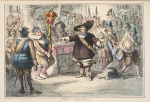 Enlevez ce babiole, Cromwell dissolvant le Long Parlement, de The Comic History of England, pub. 1864