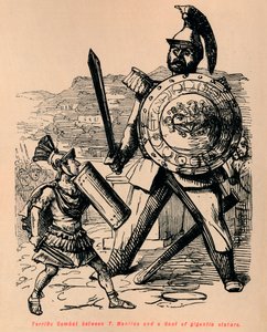 Combat terrible entre T Manlius et un Gaulois de stature gigantesque, 1852 - John Leech