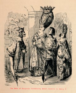 Le duc de Bourgogne présentant la reine Isabelle à Henri V - John Leech