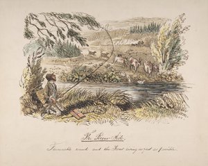 La rivière, vent favorable et la truite montant aussi vite que possible, 1830-64 - John Leech