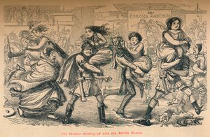 Les Romains emportant les femmes sabines, 1852 - John Leech