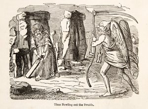 Le temps éliminant les druides, de The Comic History of England, pub. 1864 - John Leech