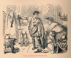 Titus menaçant Pomponius, 1852 - John Leech