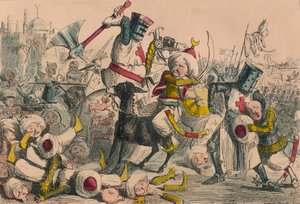 Combat terrible entre Richard Cœur de Lion et Saladin, 1850 - John Leech and Gilbert Abbott A Beckett