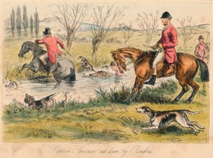 Le capitaine Spurrier abattu par Romford - John Leech and Hablot Knight Browne