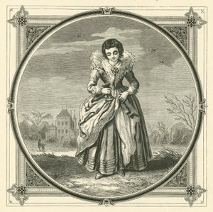 Personne ne peut nettoyer sa robe de la tache, mais une souillure restera (gravure)