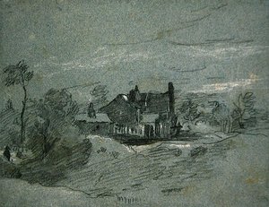 Un cottage dans un paysage boisé