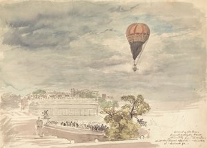 Ascension de ballon depuis Burlington House, Piccadilly, depuis la fenêtre de M. B. Palmer - John Linnell