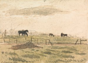 Chevaux dans un paddock - John Linnell