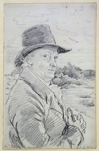 William Blake portant un chapeau, (inscription : Wm Blake à Hampstead) c.1825 - John Linnell