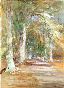 Chasseurs dans une clairière - John MacWhirter
