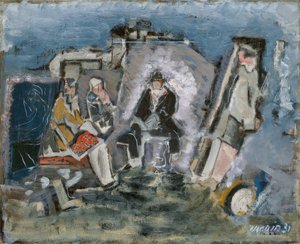 Figures dans une salle d
