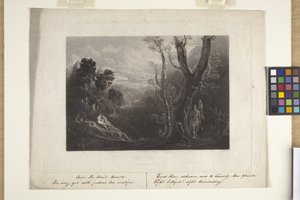 Satan contemplant Adam et Eve au Paradis (mezzotint) - John Marin