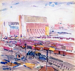 Entrepôts et rivière du Nord - John Marin