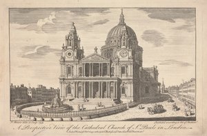 Vue en perspective de la cathédrale Saint-Paul de Londres - John Maurer