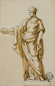 Figure féminine debout avec le bras droit levé - John Michael Rysbrack