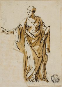 Figure féminine debout avec la main droite levée - John Michael Rysbrack