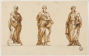 Trois études pour la statue de John Locke