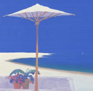 Yacht passant la terrasse, 1999 - John Miller