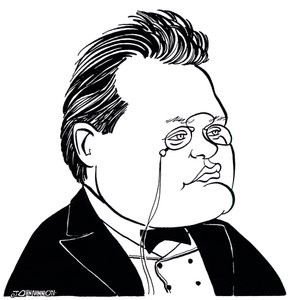 Max Reger - caricature du compositeur allemand - John Minnion