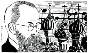 Portrait de Rimsky Korsakov (Russie fond de dômes d
