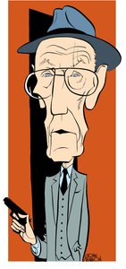 William S Burroughs, caricature de John Minnion